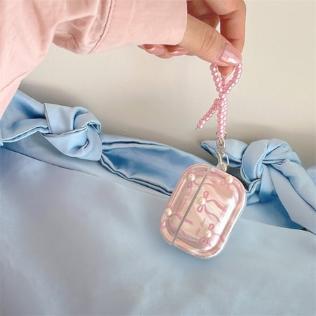 Ribbon pearl airpodsケース【P0072】