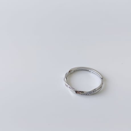 Twist line stone ring【R0341】