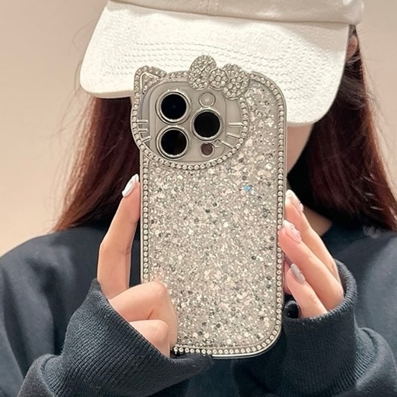 キラキラネコシルエットケース【C0432】 | MOA