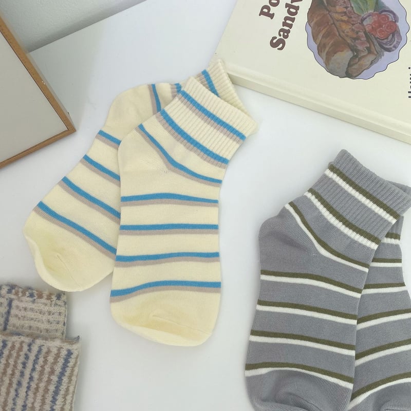 カジュアル ボーダーソックス【F0008】 | MOA