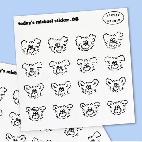 Scooty Studio today's michael ステッカー2枚入り【K0023】