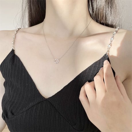 Twist circle necklace【R0078】