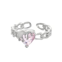 Melt heart chain ring【R0508】