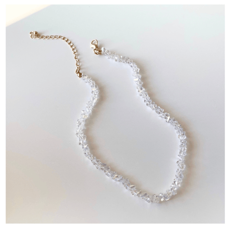 Clear beads necklace【R0173】