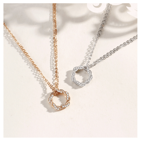 Twist line necklace【R0129】