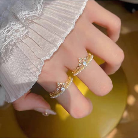 Pearl tiara ring【R0474】