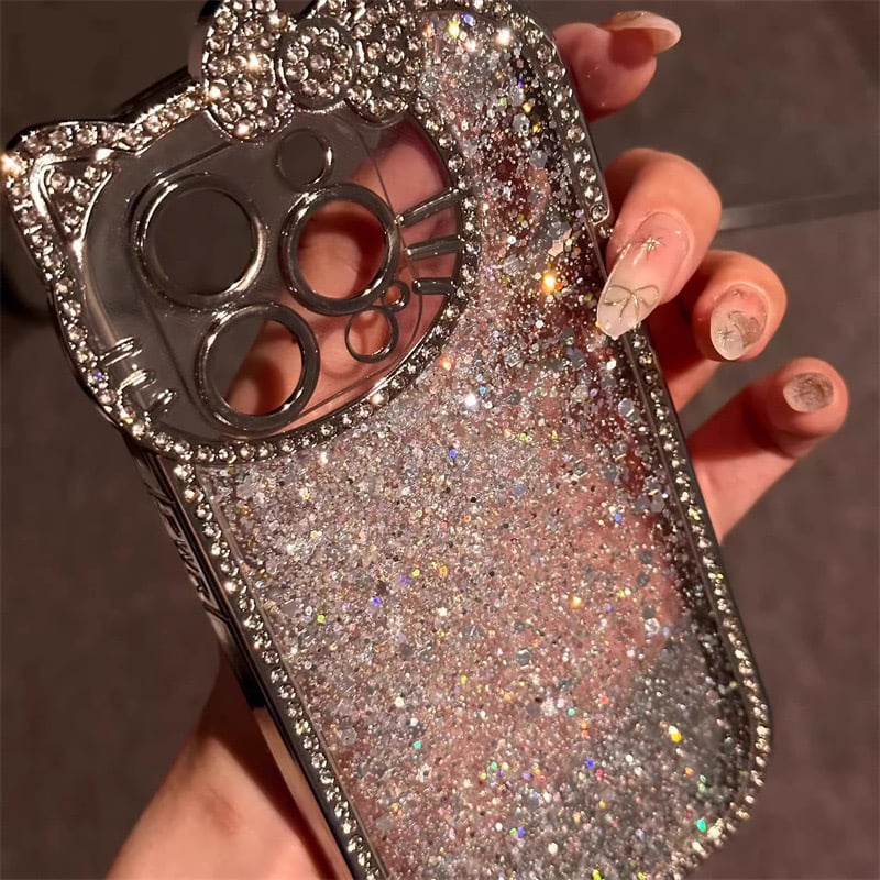 キラキラネコシルエットケース【C0432】 | MOA