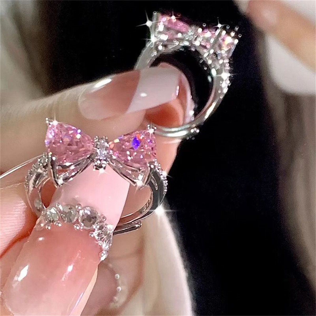 レア♡限定色♡MA＊RS♡マーズ♡ピンクリング柄バレッタ♡Pink Ring柄♡ BABY RING PINK TOURMALINE(10月)(2ZC0752)K18 ベビー｜スター