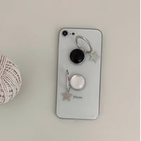 Star plate & natural stone smartphone key ring【S0022】