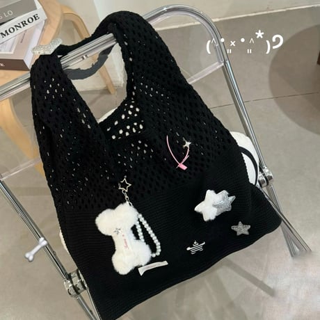 デコメッシュトートバッグ【F0048】