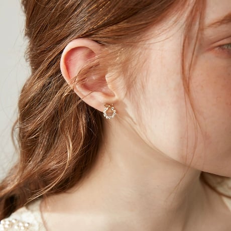 Circle ribbon pierce【R0377】