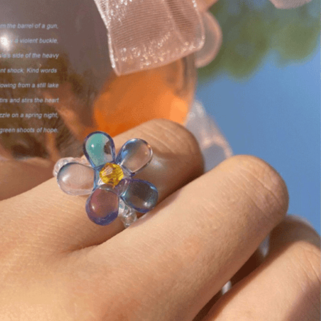 Clear flower ring【R0214】