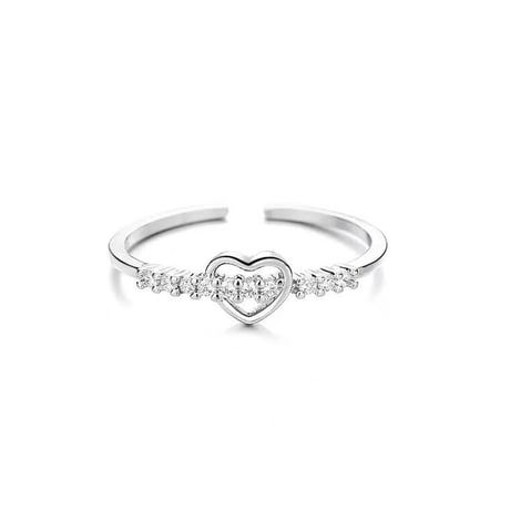 Heart line stone ring【R0344】