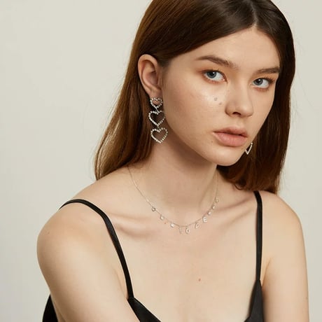 Three heart earring【R0421】