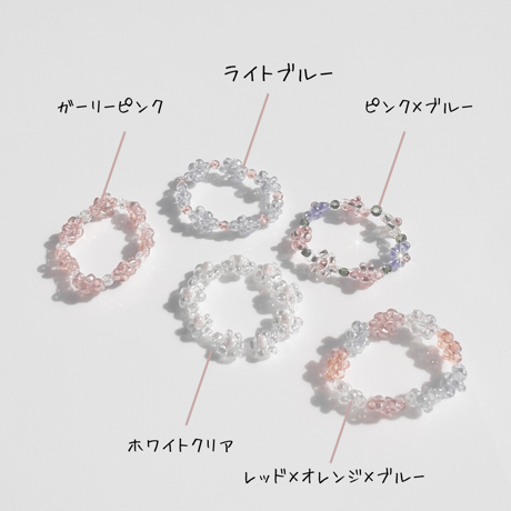 Clear flower ring【R0102】