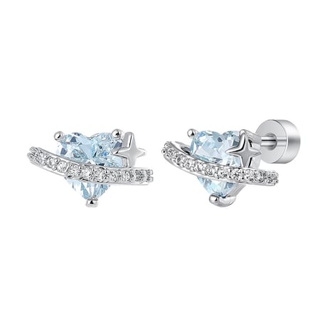 Blue heart wound pierce【R0493】