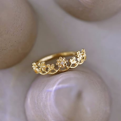 Flower tiara ring【R0385】