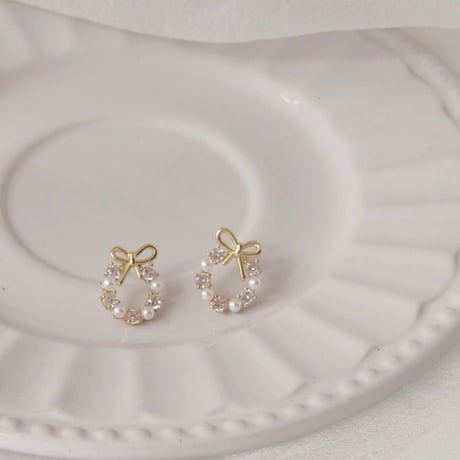 Circle ribbon pierce【R0377】