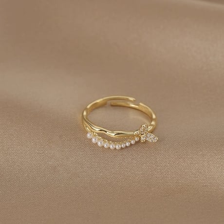 Butterfly pearl ring【R0380】