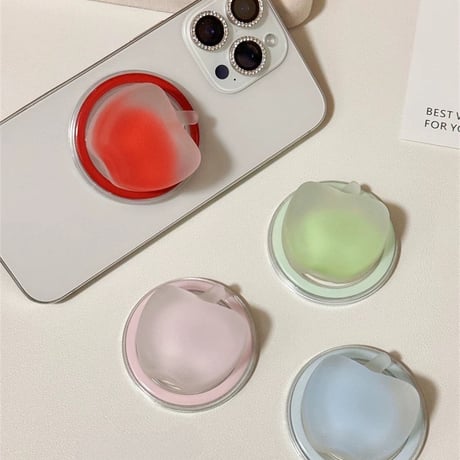 クリアアップルMagSafeスマホグリップ【S0107】