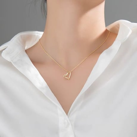 Cross heart necklace【R0061】