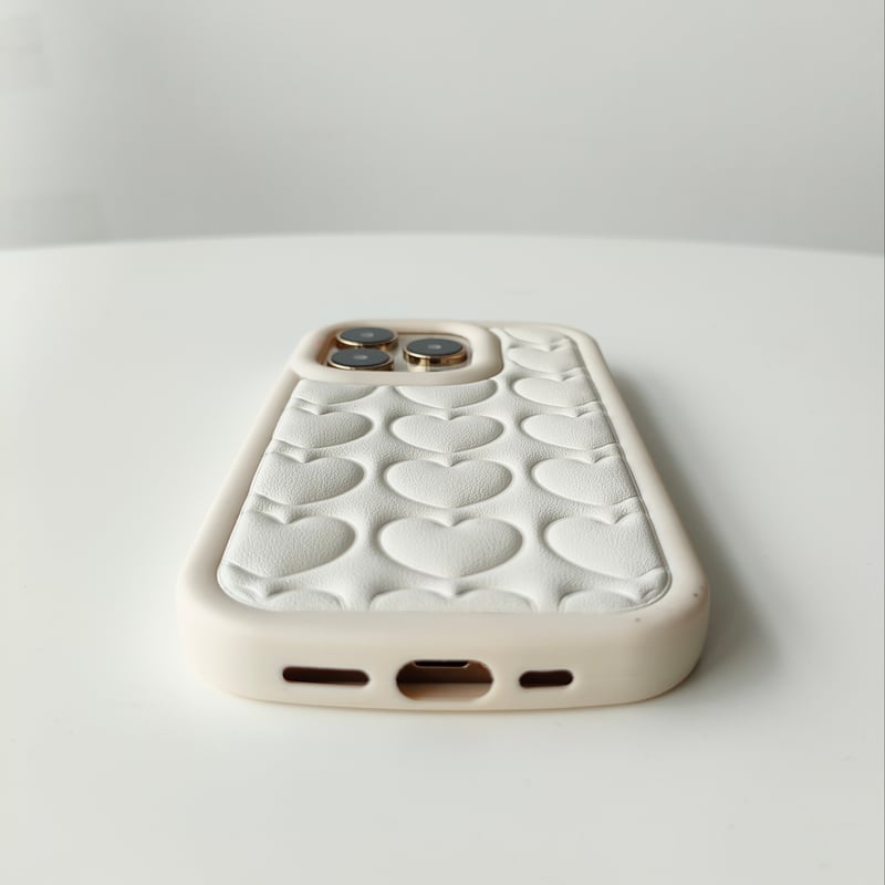 ホワイトレザーハートケース【E0386】 | MOA