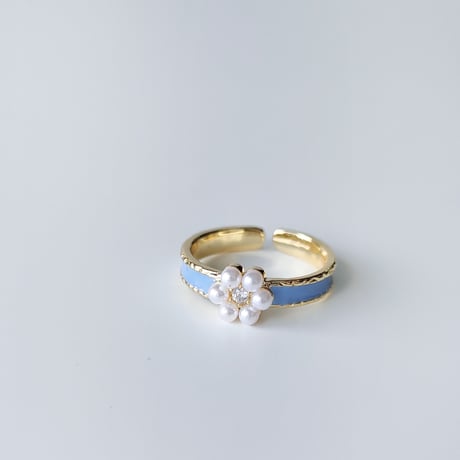 Pearl×flower ring【 R0322】