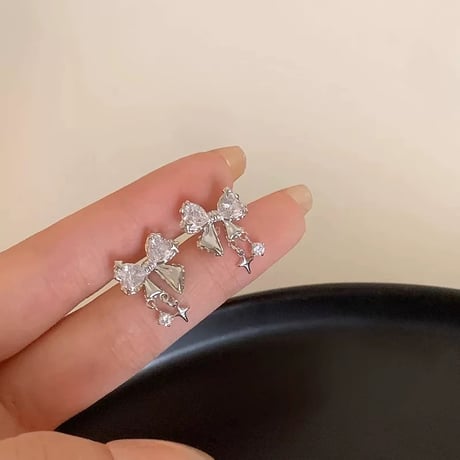 Ribbon charm pierce【R0429】