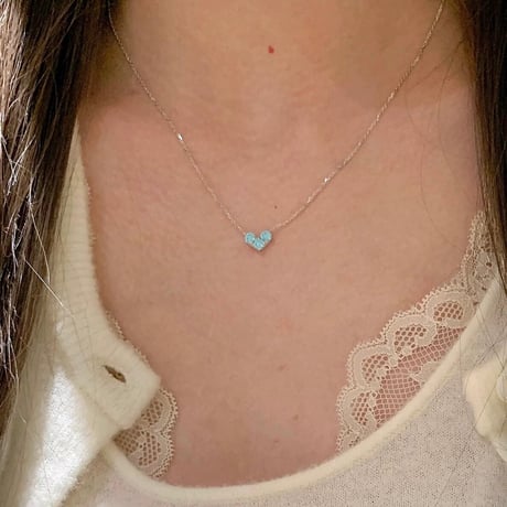 Blue heart simple necklace【R0495】