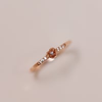 Bright stone & flower ring【R0382】