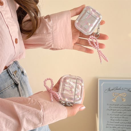Ribbon pearl airpodsケース【P0072】