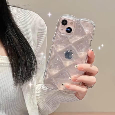 シルバーキルティンググリッターケース【C0145】