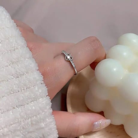 Heart line stone ring【R0344】