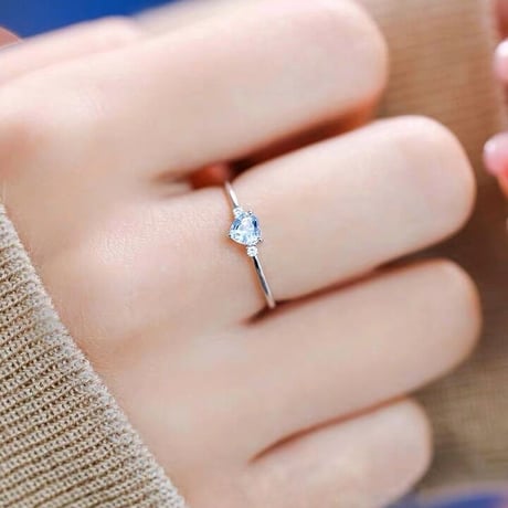 Blue heart ring【R0318】