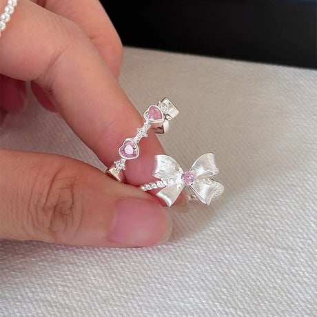 Cute pink stone ring【R0409】