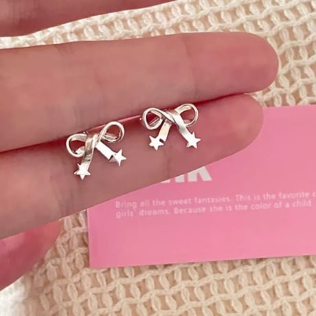 Ribbon mini star pierce【R0527】