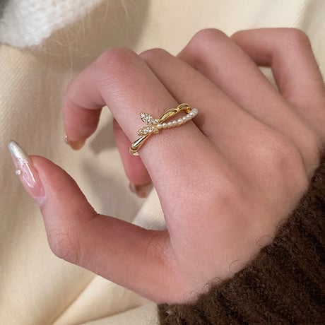 Butterfly pearl ring【R0380】