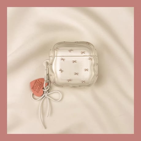 リボンクリアairpodsケース【P0108】