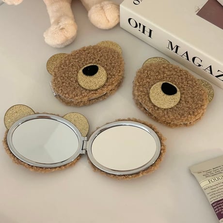 もこもこクマミラー【I0032】