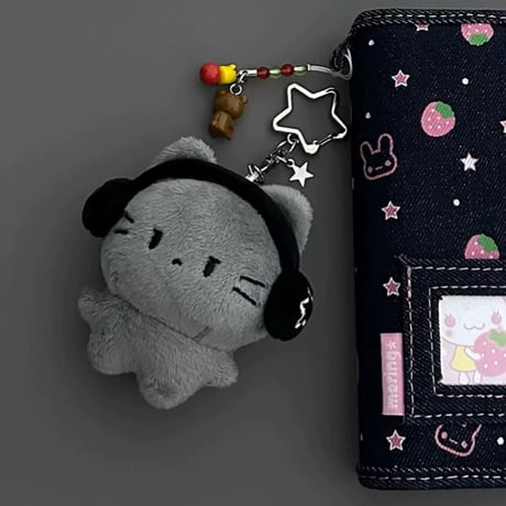 ヘッドホンねこちゃんキーホルダー【S0032】