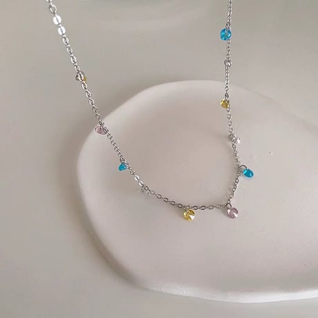 Color stone necklace【R0436】