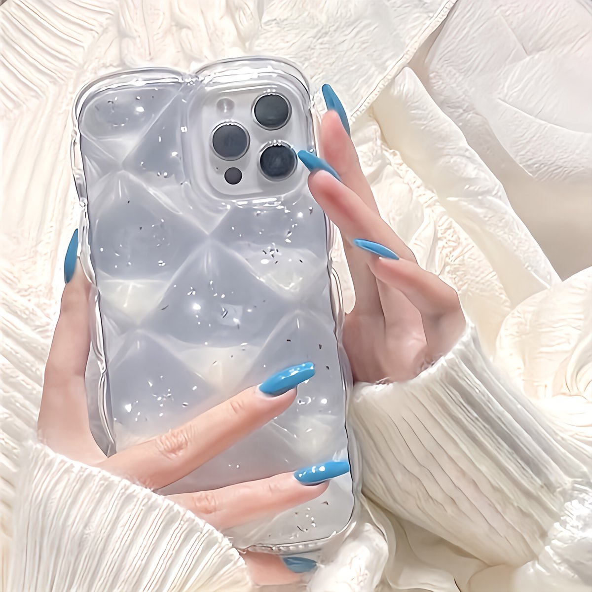 Swarovski シルバー グリッター iPhoneケース High smartphone case, iPhone® 14 Pro Max, Silver tone