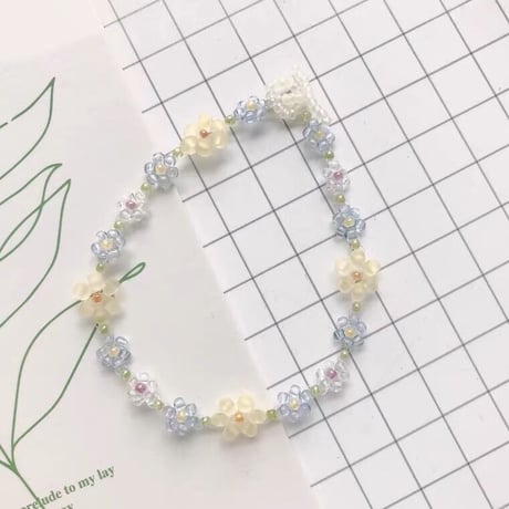clear flower bracelet【R0036】