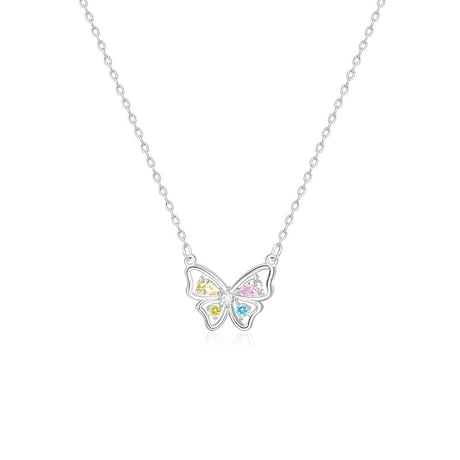 Colorful stone butterfly necklace【R0349】