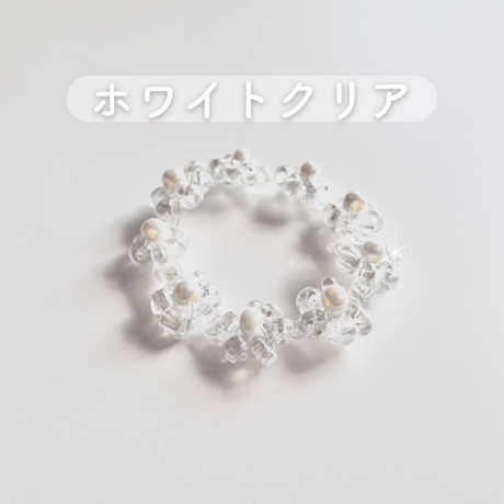 Clear flower ring【R0102】