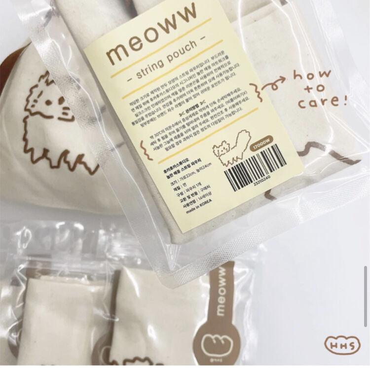 Hookka Hookka Studio びっくりした子ねこ 巾着ポーチ【K0015 Hookka Hookka Studio びっくりした子ねこ 巾着ポーチ【K0015