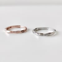 Twist line stone ring【R0341】