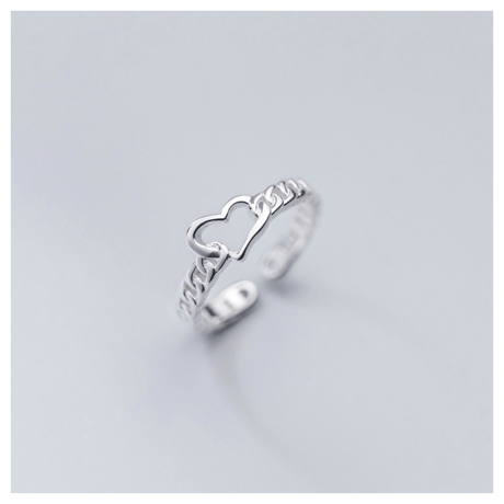 Chain heart ring【R0005】