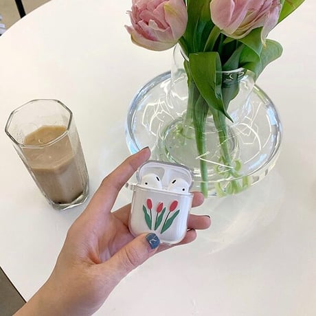 Art tulip Airpods ケース【P0005】