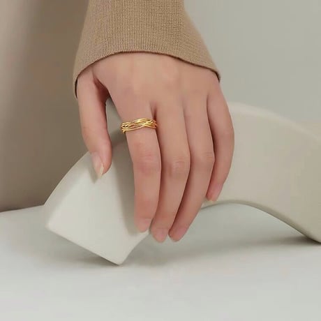 Gold crochet ring【R0139】
